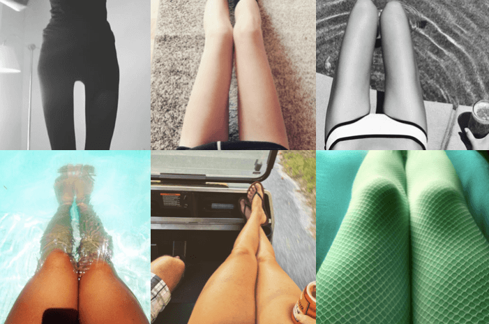 „Thigh Gaps“ (obere Reihe) versus „Mermaid Legs“ (untere Reihe)